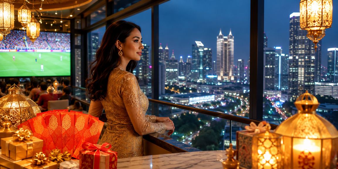 Amplop merah bonus casino dengan secangkir kopi di latar Vietnam