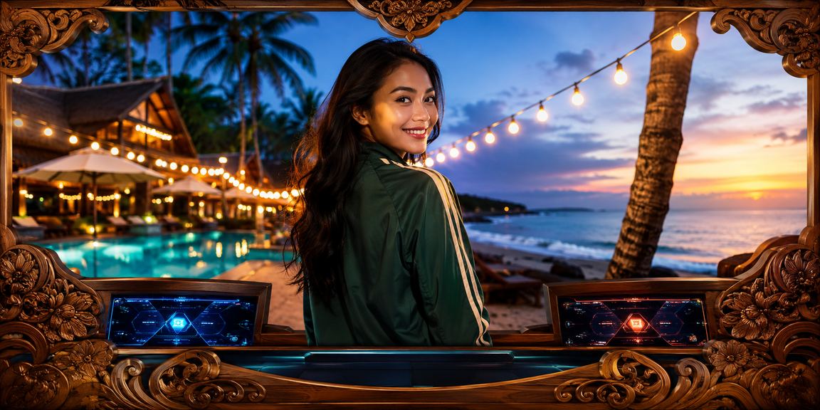 Pengguna Indonesia menikmati taruhan esports di suasana pantai yang santai